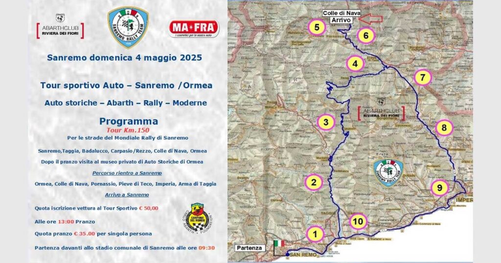 Tour Sportivo Auto: Sanremo Ormea