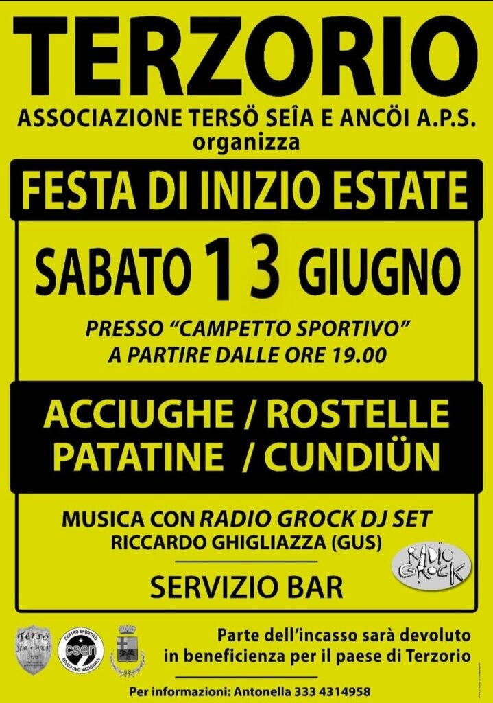 festa di inizio estate 2026 a Terzorio