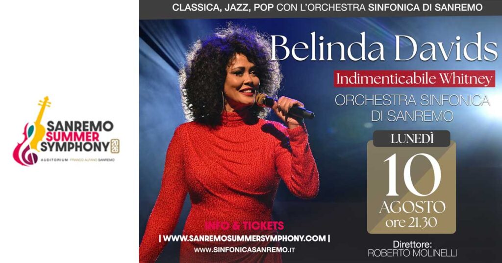 Belinda Davids - Indimenticabile Whitney, Sanremo Summer Symphony 2026